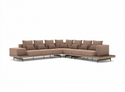 Modern upholstered furniture corner sofa L-shape new coffee table living room luxury